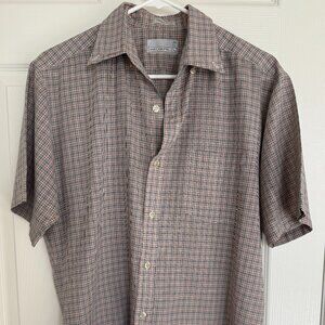 80s VINTAGE Wedgefield Plaid Short Sleeve Shirt Men's Size Medium
